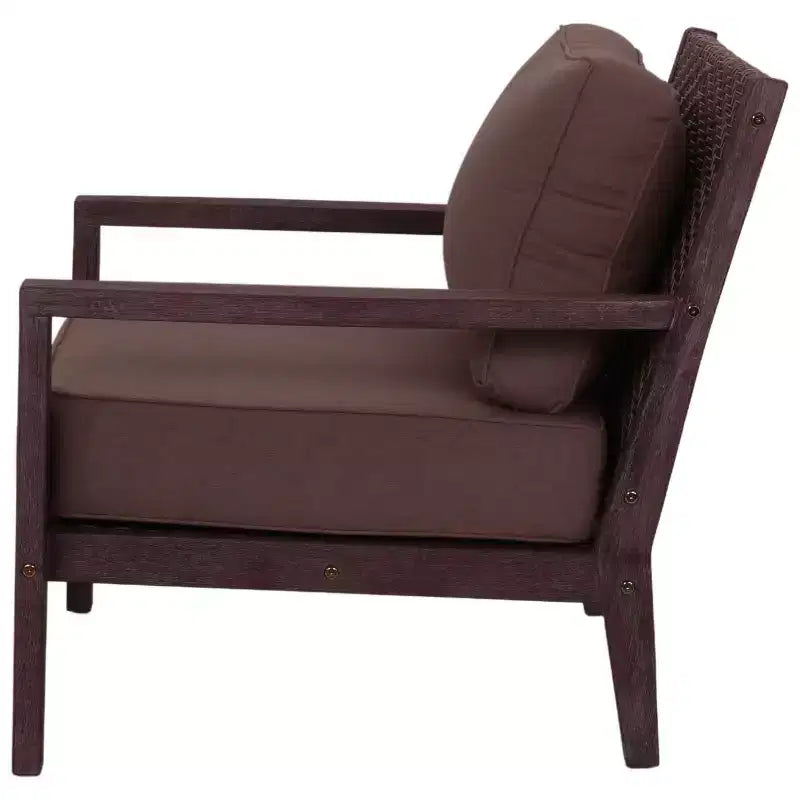 Courtyard Casual Bridgeport II Club Chair Stained Eucalyptus Wood KD Sunbrella Fabric