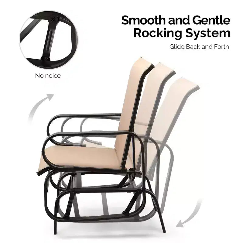 Karl Home | Iron Frame Textilene-clothed Patio Glider