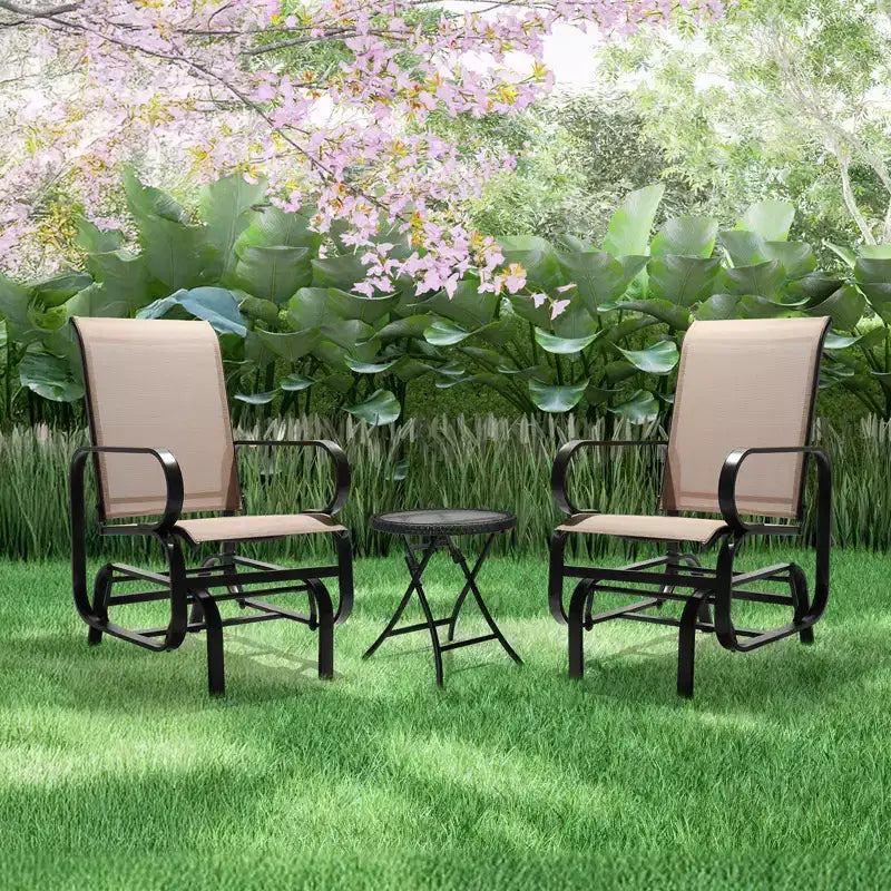 Karl Home | Iron Frame Textilene-clothed Patio Glider