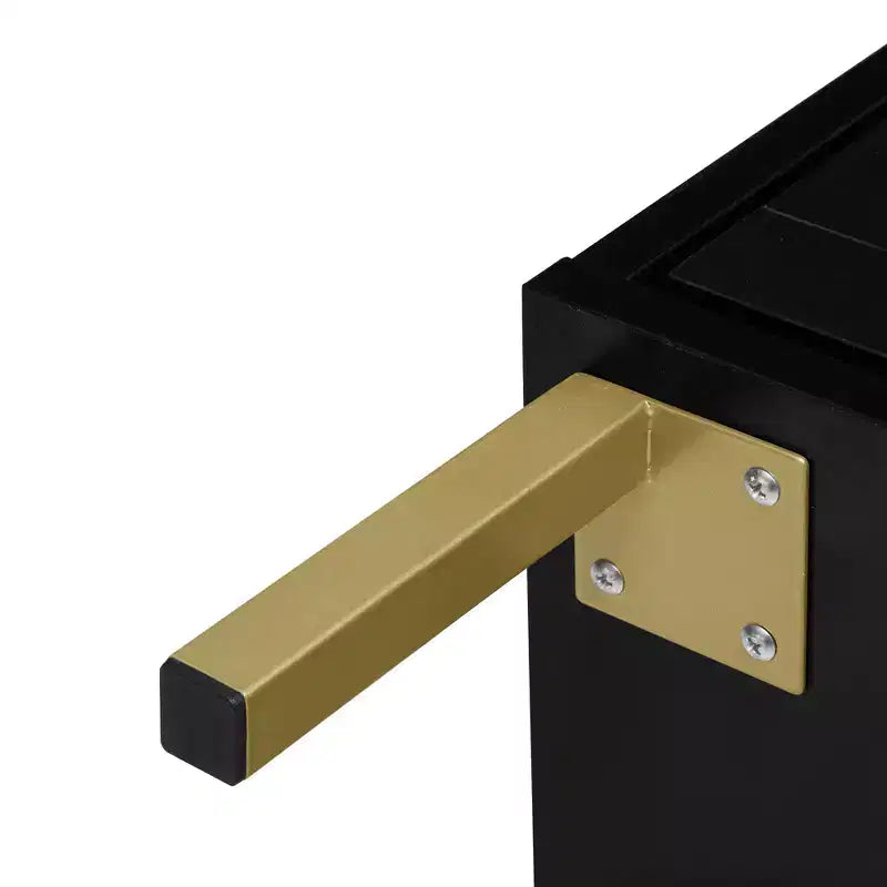 MAYEERTY Scarpiere in Rattan con 3 Ante, Scarpiera Moderna da Ingresso Nera