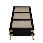 MAYEERTY Scarpiere in Rattan con 3 Ante, Scarpiera Moderna da Ingresso Nera