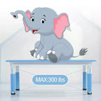 Set tavolo e sedie per bambini TROPOW, set tavolo e 6 sedie regolabili in altezza per bambini da 2 a 10 anni, tavolo artistico per bambini max 136 kg, blu
