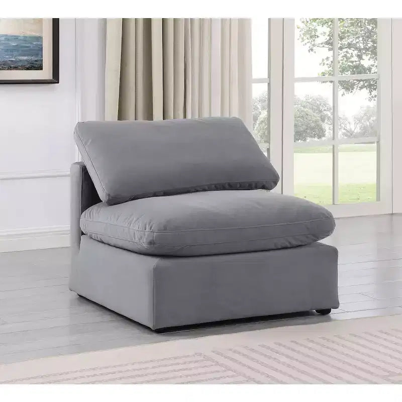 Meridian Furniture Sedia Senza Braccioli in Velluto Indulge