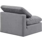 Meridian Furniture Sedia Senza Braccioli in Velluto Indulge