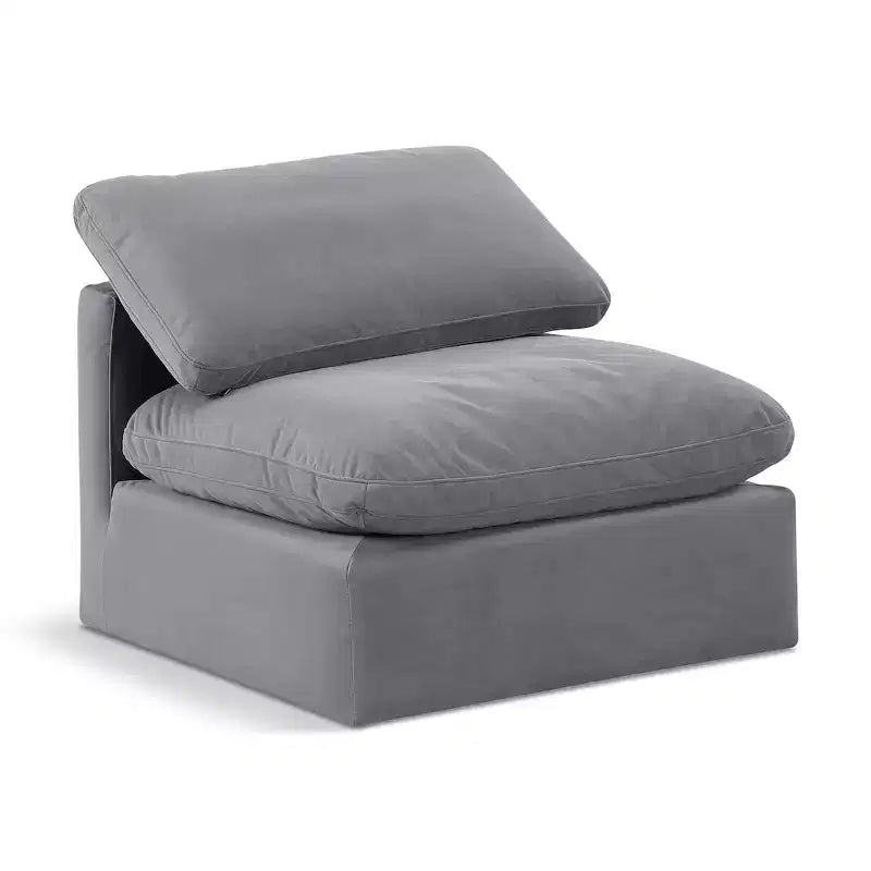 Meridian Furniture Sedia Senza Braccioli in Velluto Indulge