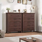 5 Dresser for Bedroom, 41.3 Tall Vertical Drawer Dresser with Large Storage, Freestanding Wooden Closet Chest for Bedroom, Living Room