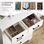 Cassettiera a 6 cassetti per camera da letto, cassettiera alta 45 cm grigia con contenitore, cassettiera in legno per armadio per camera da letto, soggiorno, ingresso