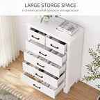 Cassettiera a 6 cassetti per camera da letto, cassettiera alta 45 cm grigia con contenitore, cassettiera in legno per armadio per camera da letto, soggiorno, ingresso