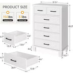 Cassettiera a 6 cassetti per camera da letto, cassettiera alta 45 cm grigia con contenitore, cassettiera in legno per armadio per camera da letto, soggiorno, ingresso