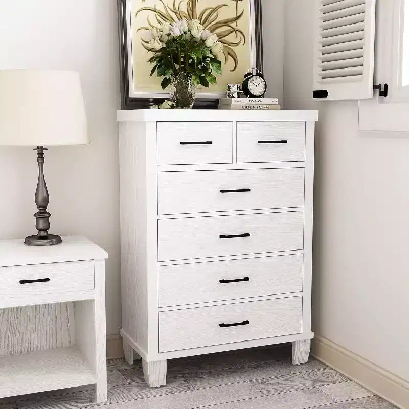 Cassettiera a 6 cassetti per camera da letto, cassettiera alta 45 cm grigia con contenitore, cassettiera in legno per armadio per camera da letto, soggiorno, ingresso