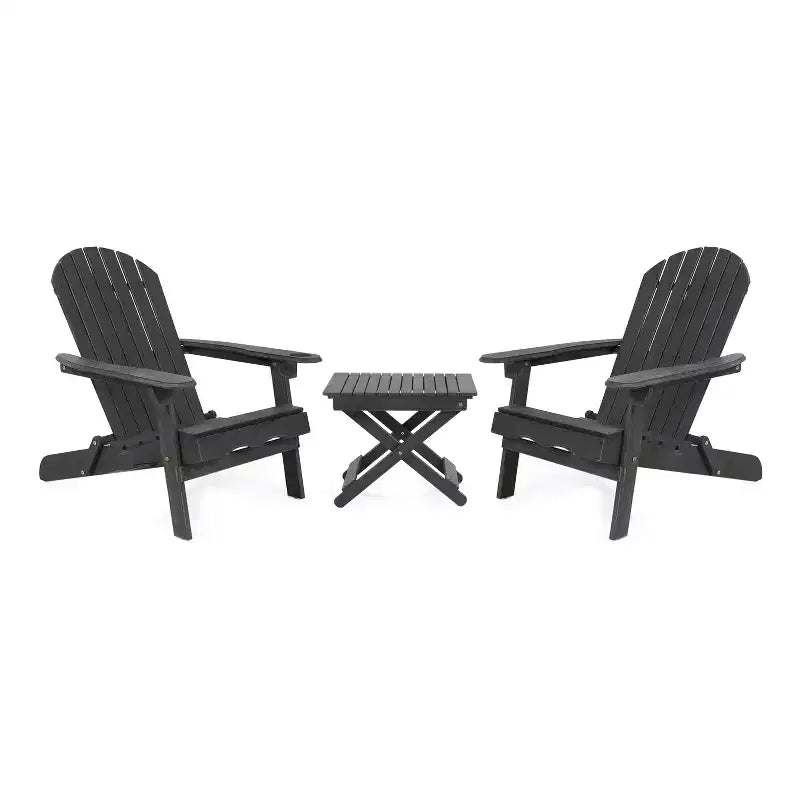 Christopher Knight Home Malibu Outdoor Acacia Wood 3 Piece Adirondack Chat Set