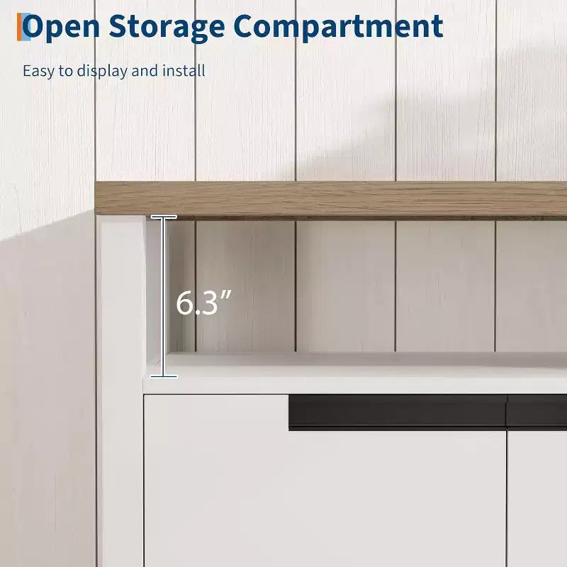 Acekool 63 TV Stand for TVs up to 70, Farmhouse Media Console with Storage Cabinets and Adjustable Shelves, Entertainment Center
