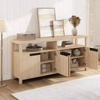 Acekool 63 TV Stand for TVs up to 70, Farmhouse Media Console with Storage Cabinets and Adjustable Shelves, Entertainment Center