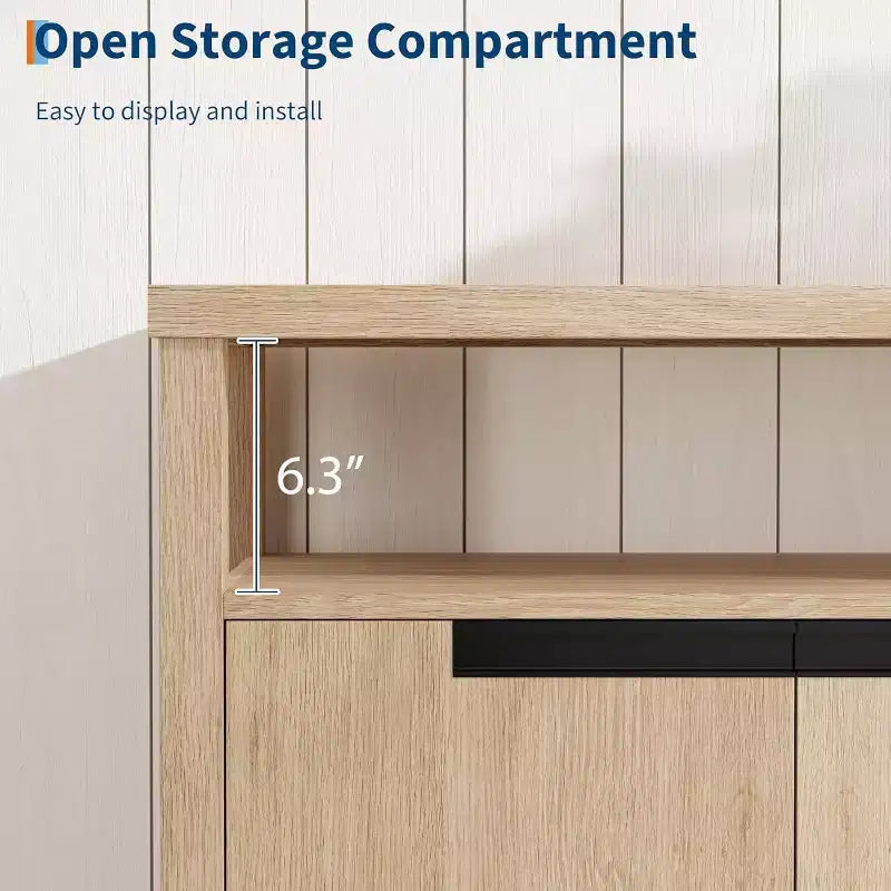 Acekool 63 TV Stand for TVs up to 70, Farmhouse Media Console with Storage Cabinets and Adjustable Shelves, Entertainment Center