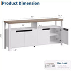 Acekool 63 TV Stand for TVs up to 70, Farmhouse Media Console with Storage Cabinets and Adjustable Shelves, Entertainment Center