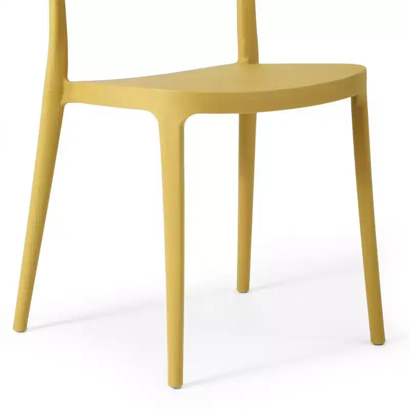 WestinTrends Playa Sedie da pranzo impilabili moderne da esterno in plastica (set da 4), gialle