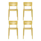 WestinTrends Playa Sedie da pranzo impilabili moderne da esterno in plastica (set da 4), gialle