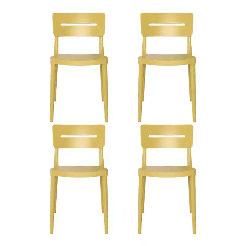 WestinTrends Playa Sedie da pranzo impilabili moderne da esterno in plastica (set da 4), gialle