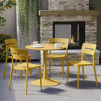 WestinTrends Playa Sedie da pranzo impilabili moderne da esterno in plastica (set da 4), gialle