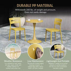 WestinTrends Playa Sedie da pranzo impilabili moderne da esterno in plastica (set da 4), gialle