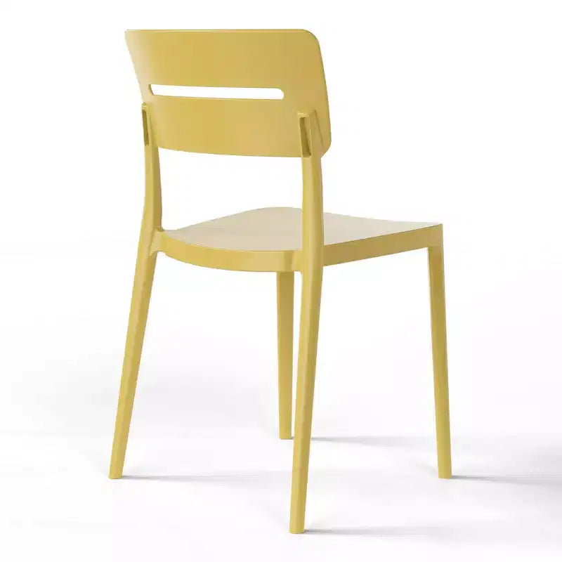 WestinTrends Playa Sedie da pranzo impilabili moderne da esterno in plastica (set da 4), gialle