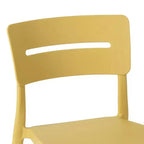 WestinTrends Playa Sedie da pranzo impilabili moderne da esterno in plastica (set da 4), gialle