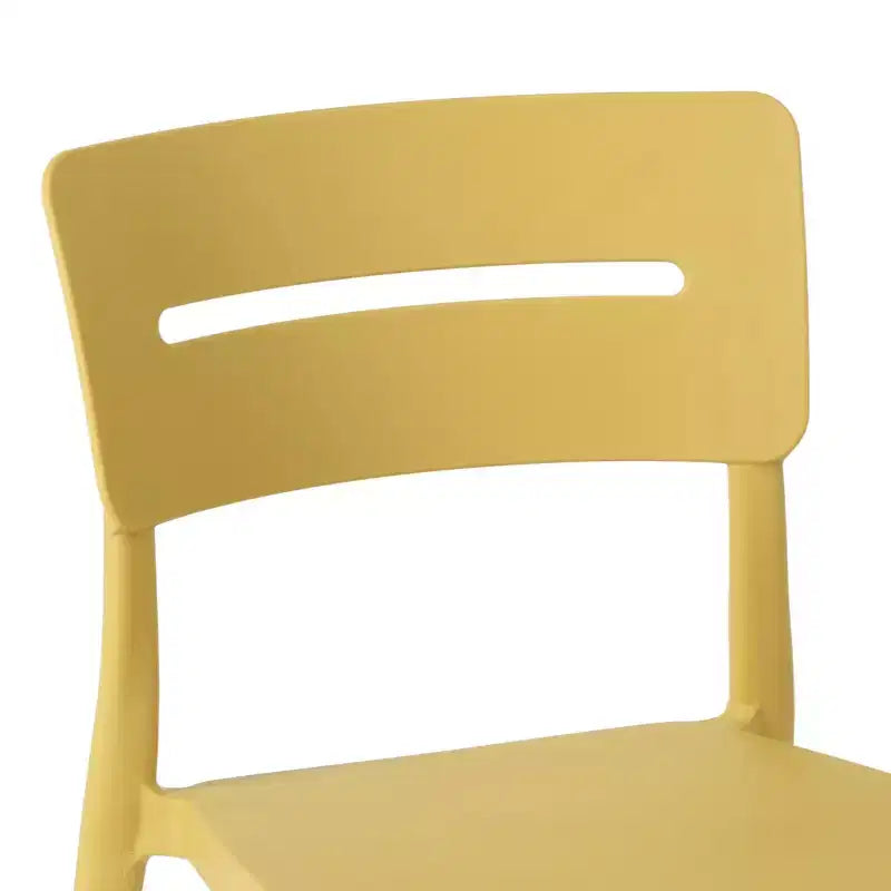 WestinTrends Playa Sedie da pranzo impilabili moderne da esterno in plastica (set da 4), gialle