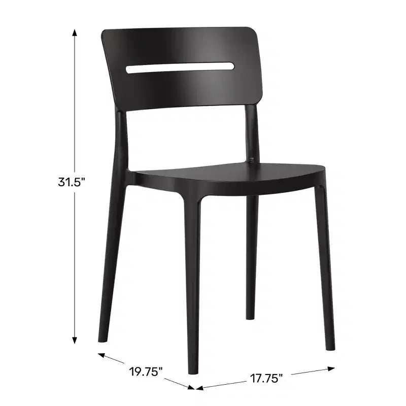 WestinTrends Playa Sedie da pranzo impilabili moderne da esterno in plastica (set da 4), gialle