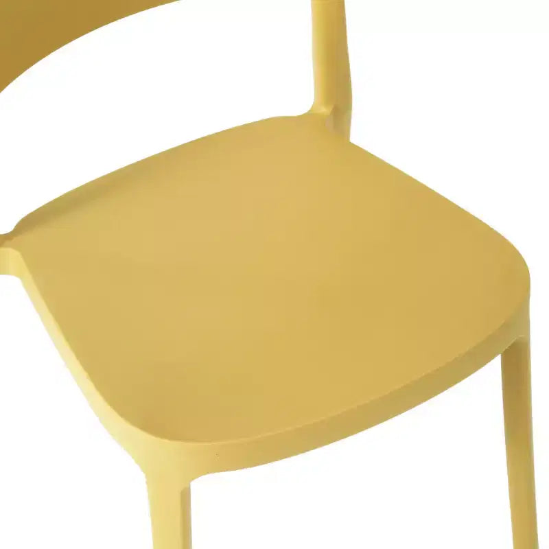 WestinTrends Playa Sedie da pranzo impilabili moderne da esterno in plastica (set da 4), gialle