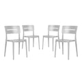WestinTrends Playa Outdoor Modern Stackable Plastic Patio Dining Chairs (Set of 4), Gray