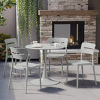 WestinTrends Playa Outdoor Modern Stackable Plastic Patio Dining Chairs (Set of 4), Gray