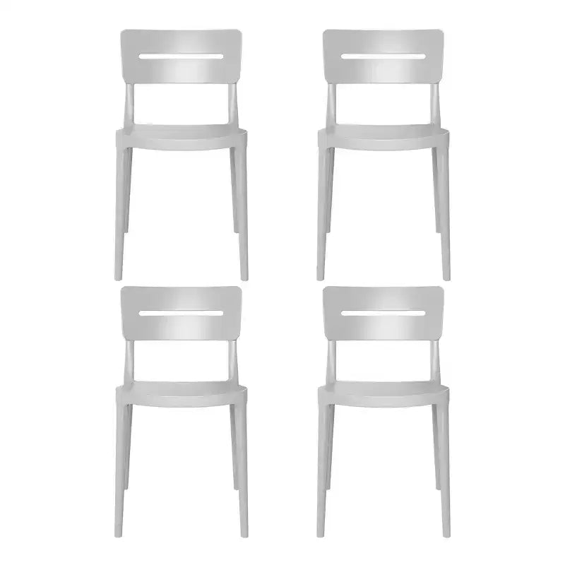 WestinTrends Playa Outdoor Modern Stackable Plastic Patio Dining Chairs (Set of 4), Gray