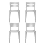 WestinTrends Playa Outdoor Modern Stackable Plastic Patio Dining Chairs (Set of 4), Gray