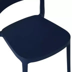 WestinTrends Playa Outdoor Modern Stackable Plastic Patio Dining Chairs (Set of 4), Navy Blue