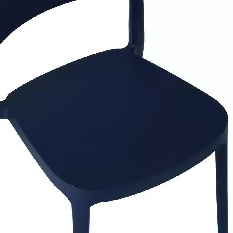 WestinTrends Playa Outdoor Modern Stackable Plastic Patio Dining Chairs (Set of 4), Navy Blue