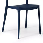 WestinTrends Playa Outdoor Modern Stackable Plastic Patio Dining Chairs (Set of 4), Navy Blue