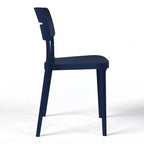WestinTrends Playa Outdoor Modern Stackable Plastic Patio Dining Chairs (Set of 4), Navy Blue