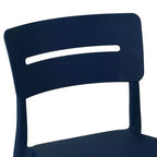 WestinTrends Playa Outdoor Modern Stackable Plastic Patio Dining Chairs (Set of 4), Navy Blue