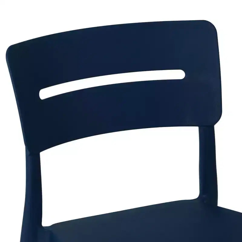 WestinTrends Playa Outdoor Modern Stackable Plastic Patio Dining Chairs (Set of 4), Navy Blue