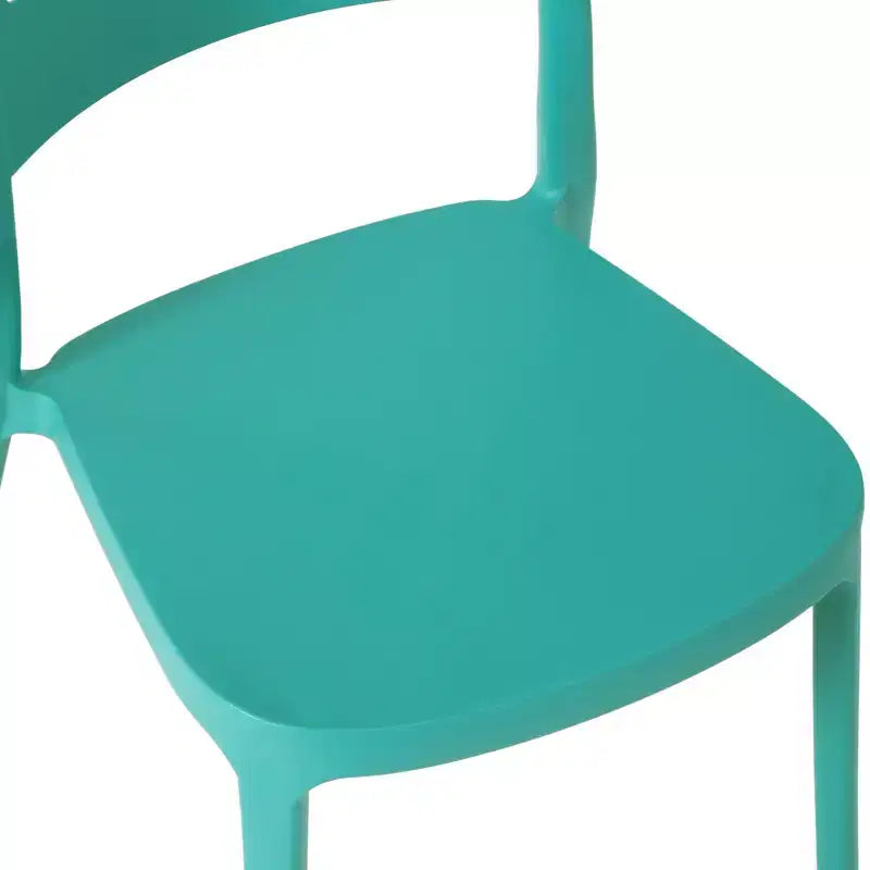 WestinTrends Playa Sedie da pranzo impilabili moderne da esterno in plastica (set da 4), Turchese