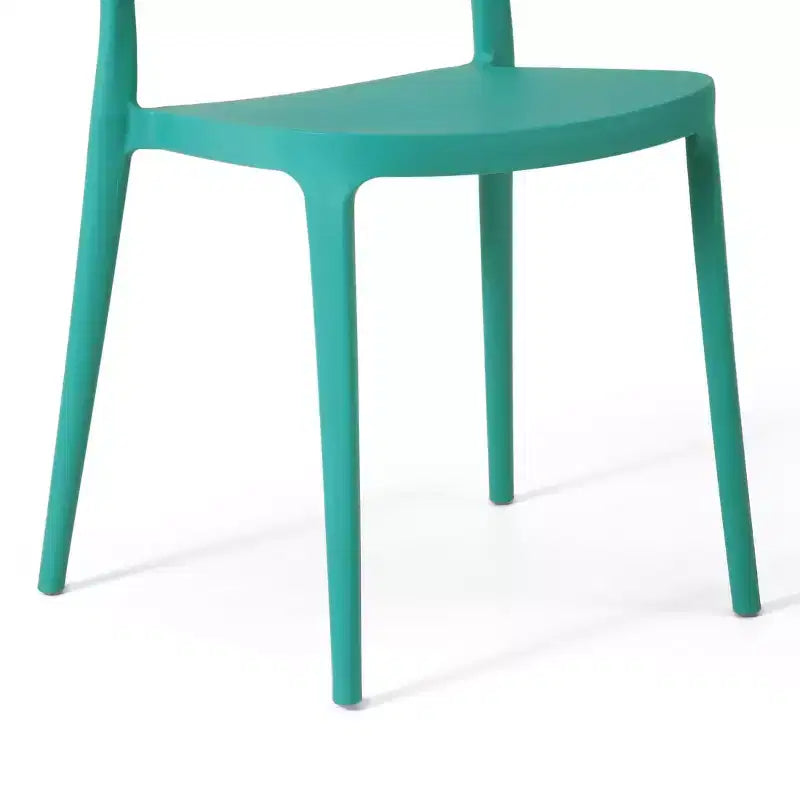 WestinTrends Playa Sedie da pranzo impilabili moderne da esterno in plastica (set da 4), Turchese