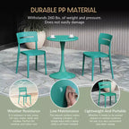 WestinTrends Playa Sedie da pranzo impilabili moderne da esterno in plastica (set da 4), Turchese