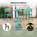 WestinTrends Playa Sedie da pranzo impilabili moderne da esterno in plastica (set da 4), Turchese