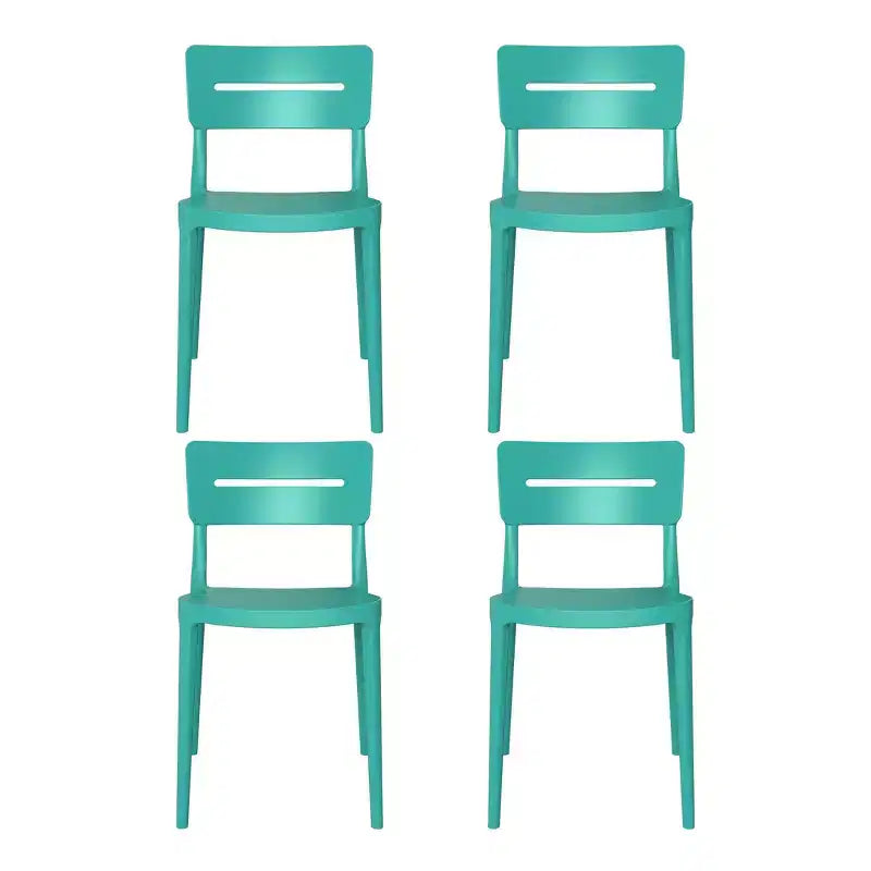 WestinTrends Playa Sedie da pranzo impilabili moderne da esterno in plastica (set da 4), Turchese