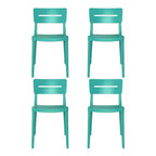 WestinTrends Playa Sedie da pranzo impilabili moderne da esterno in plastica (set da 4), Turchese
