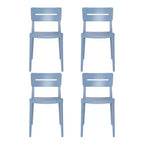 WestinTrends Playa Outdoor Modern Stackable Plastic Patio Dining Chairs (Set of 4), French Blue
