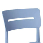 WestinTrends Playa Outdoor Modern Stackable Plastic Patio Dining Chairs (Set of 4), French Blue