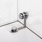 MAYEERTY Vetrina in Vetro con 4 Ripiani e Anta, Espositore a Colonna 164,3x42,4x36,3 cm per Soggiorno Camera da Letto Ufficio, Bianco