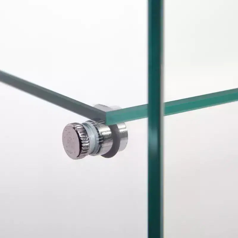 MAYEERTY Vetrina in Vetro con 4 Ripiani e Anta, Espositore a Colonna 164,3x42,4x36,3 cm per Soggiorno Camera da Letto Ufficio, Bianco