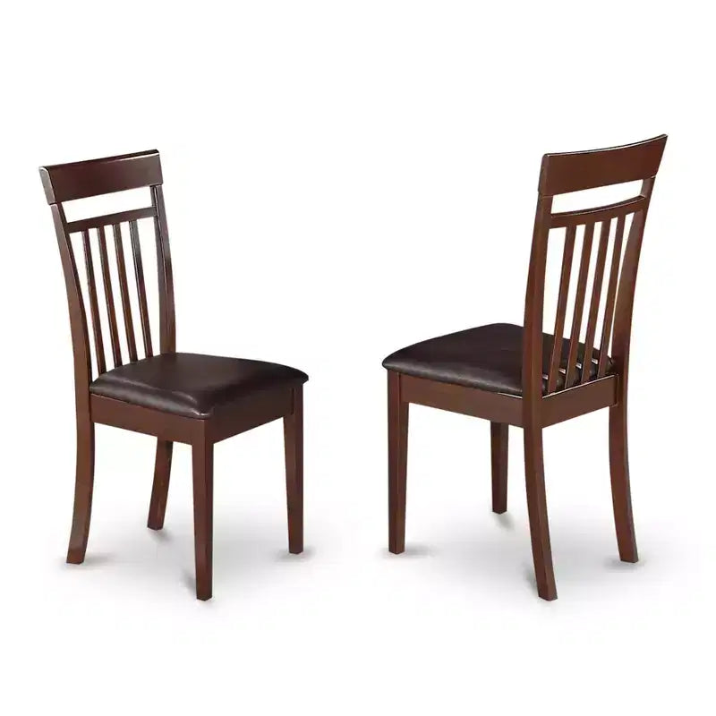 HomeStock Modern Marvel Slat Back Dining Chair Mahogany Wood Seat